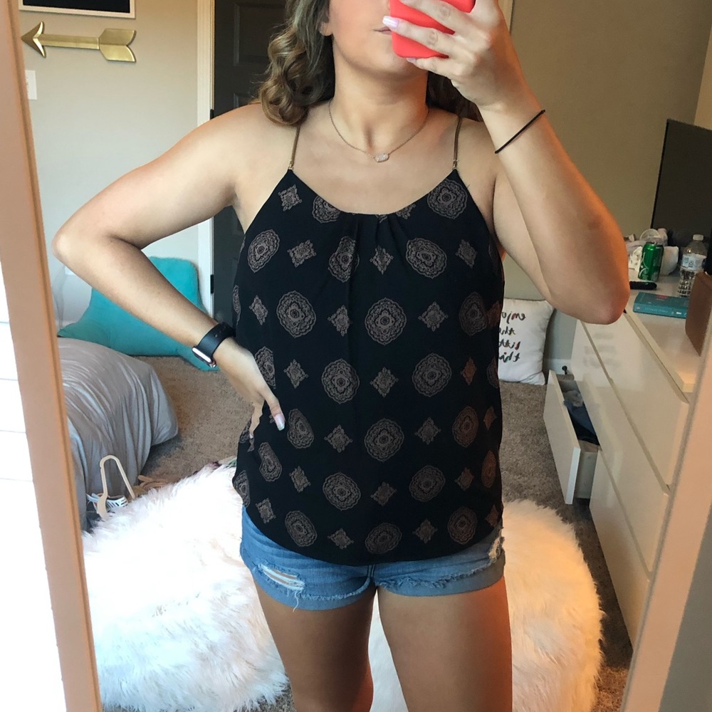 black chain tank top